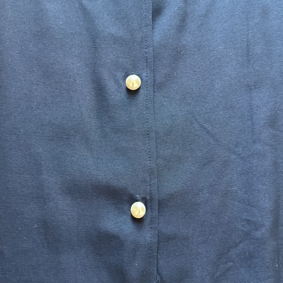 Vintage Alisa M Collections Button Down Blouse Navy 14 - Picture 3 of 7